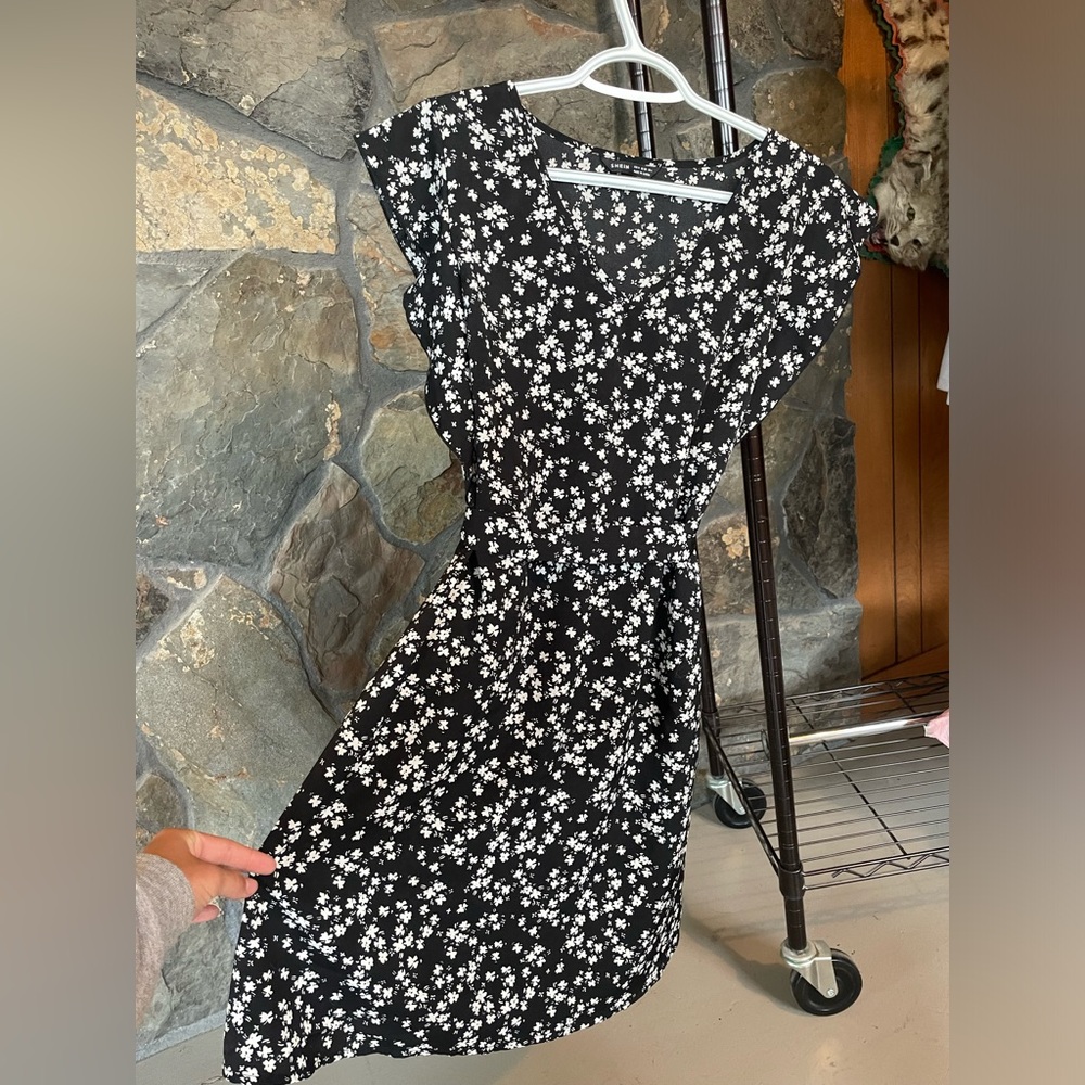 Black and White Floral Dress